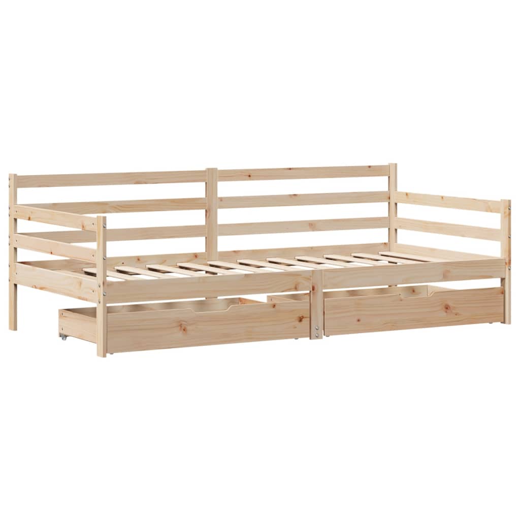 Dagseng med skuffer 90x200 cm heltre furu
