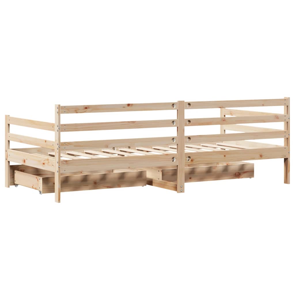 Dagseng med skuffer 90x200 cm heltre furu