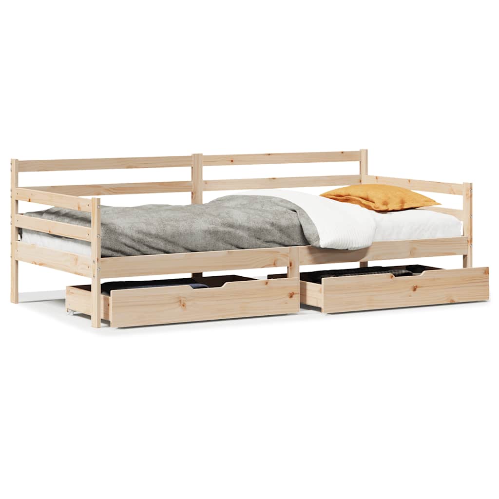 Dagseng med skuffer 90x190 cm heltre furu