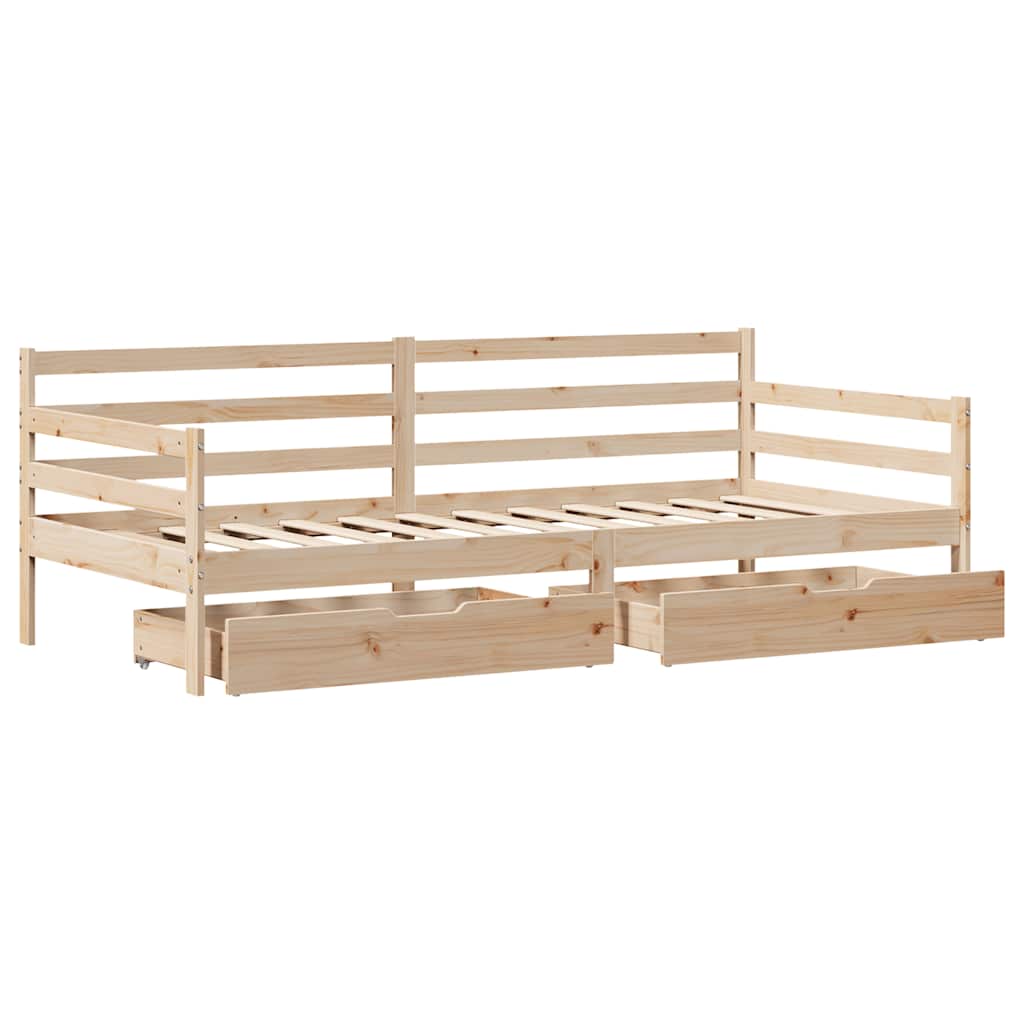 Dagseng med skuffer 90x190 cm heltre furu