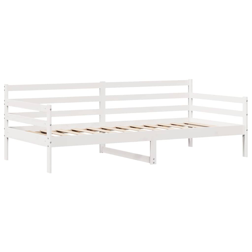 Dagseng med skuffer hvit 90x190 cm heltre furu