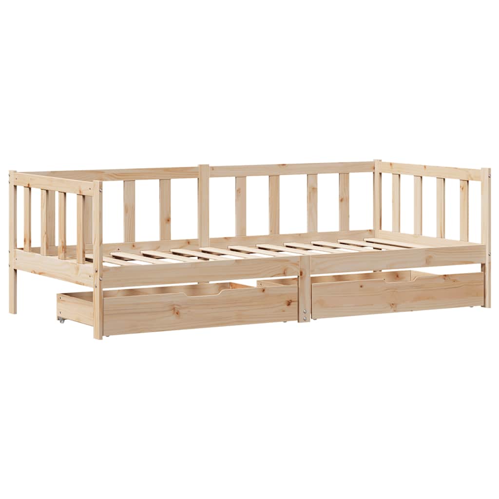 Dagseng med skuffer 80x200 cm heltre furu