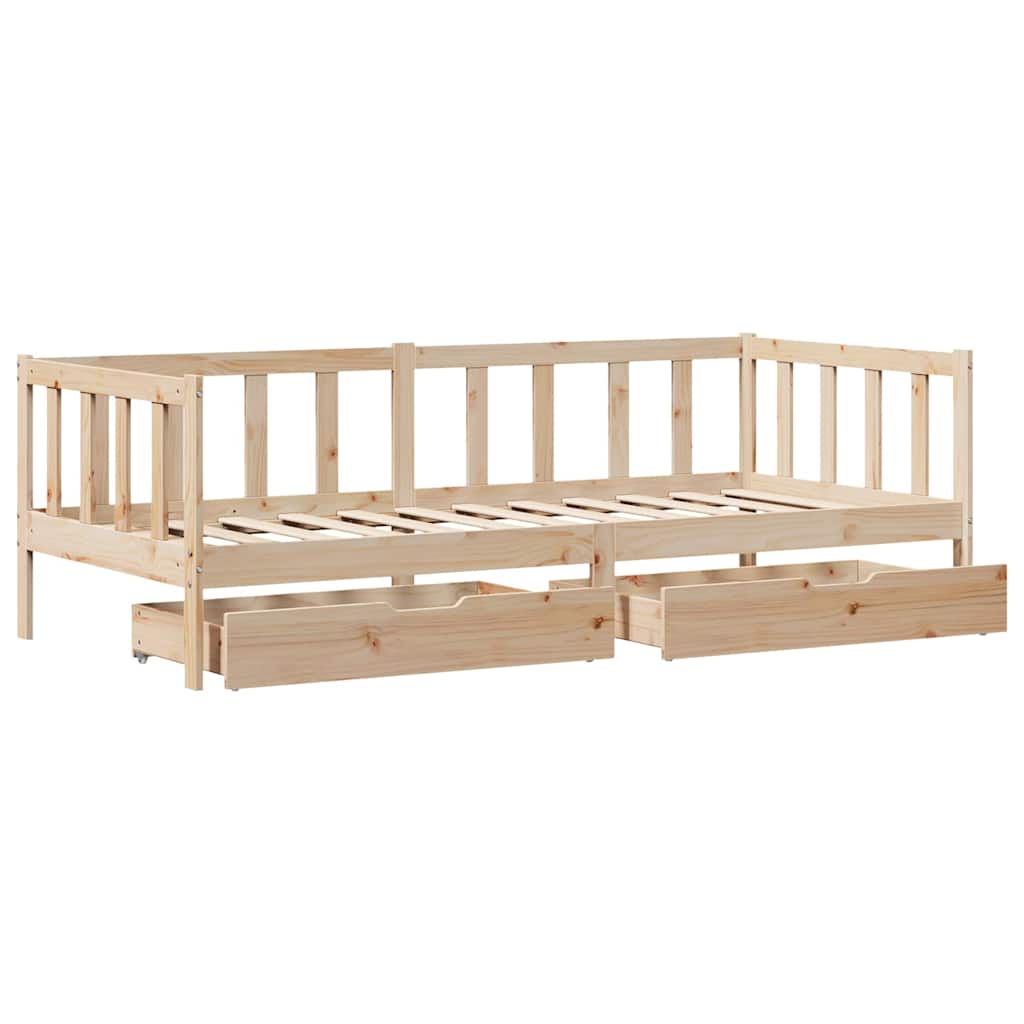 Dagseng med skuffer 80x200 cm heltre furu