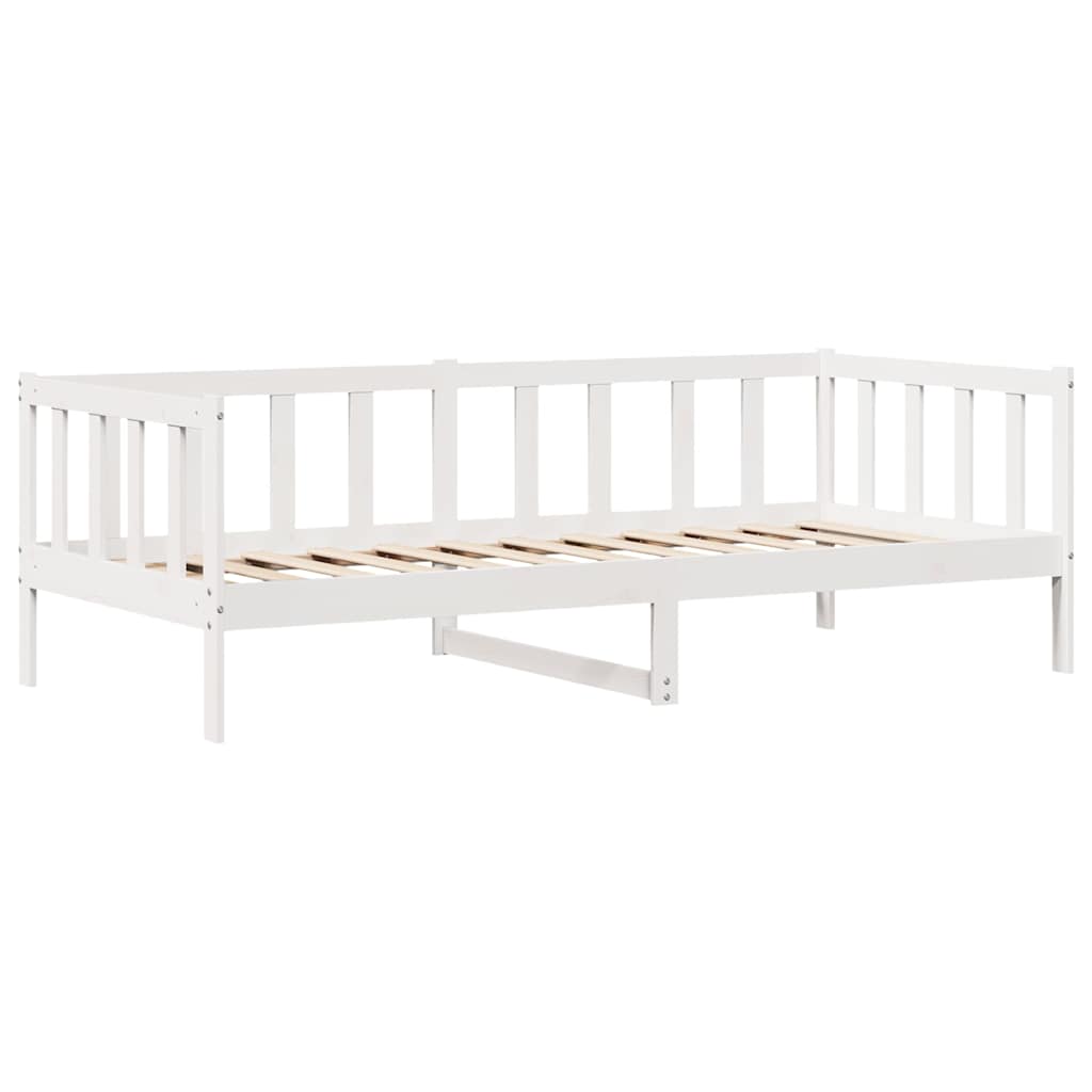 Dagseng med skuffer hvit 80x200 cm heltre furu