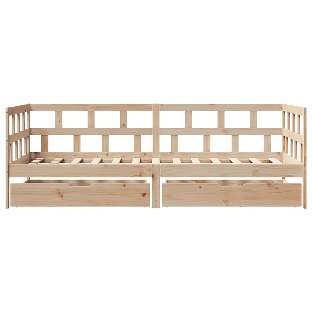 Dagseng med skuffer 80x200 cm heltre furu