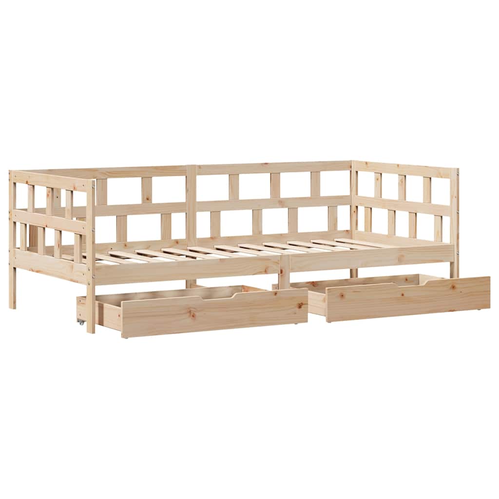Dagseng med skuffer 80x200 cm heltre furu