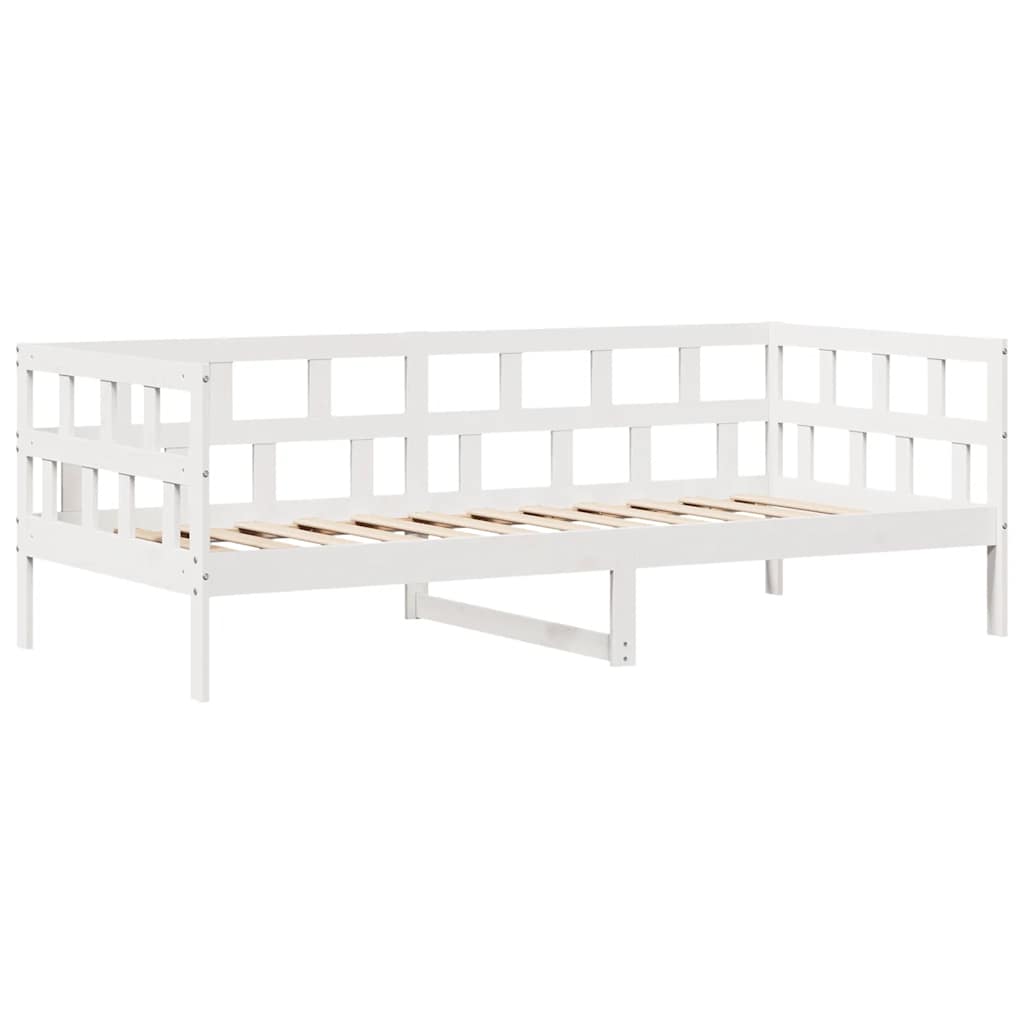 Dagseng med skuffer hvit 80x200 cm heltre furu