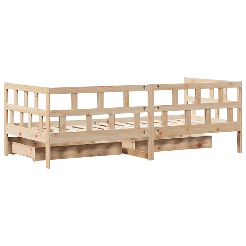 Dagseng med skuffer 90x190 cm heltre furu