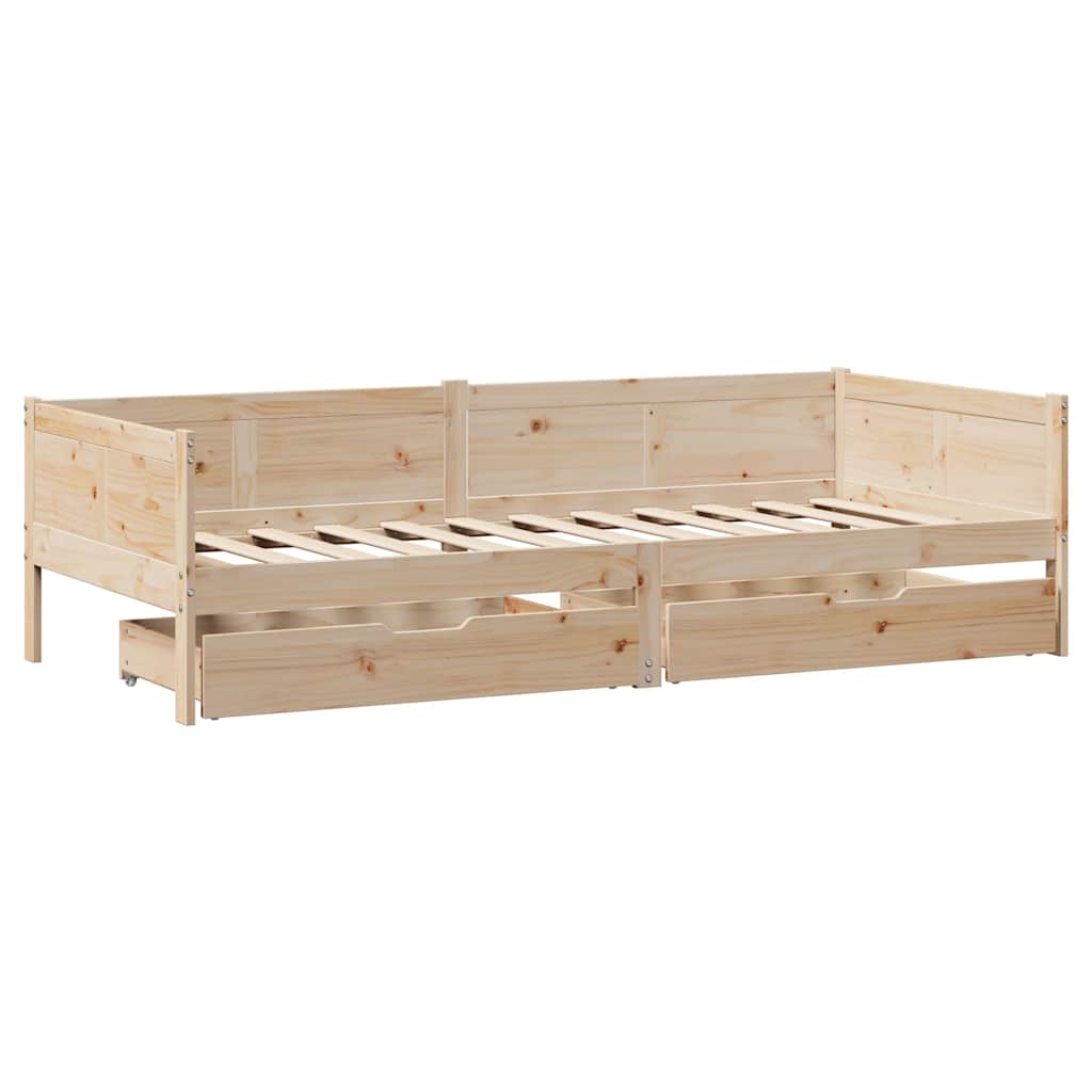 Dagseng med skuffer 80x200 cm heltre furu