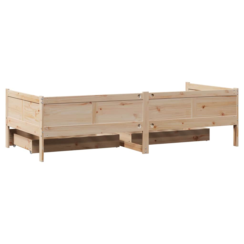 Dagseng med skuffer 80x200 cm heltre furu