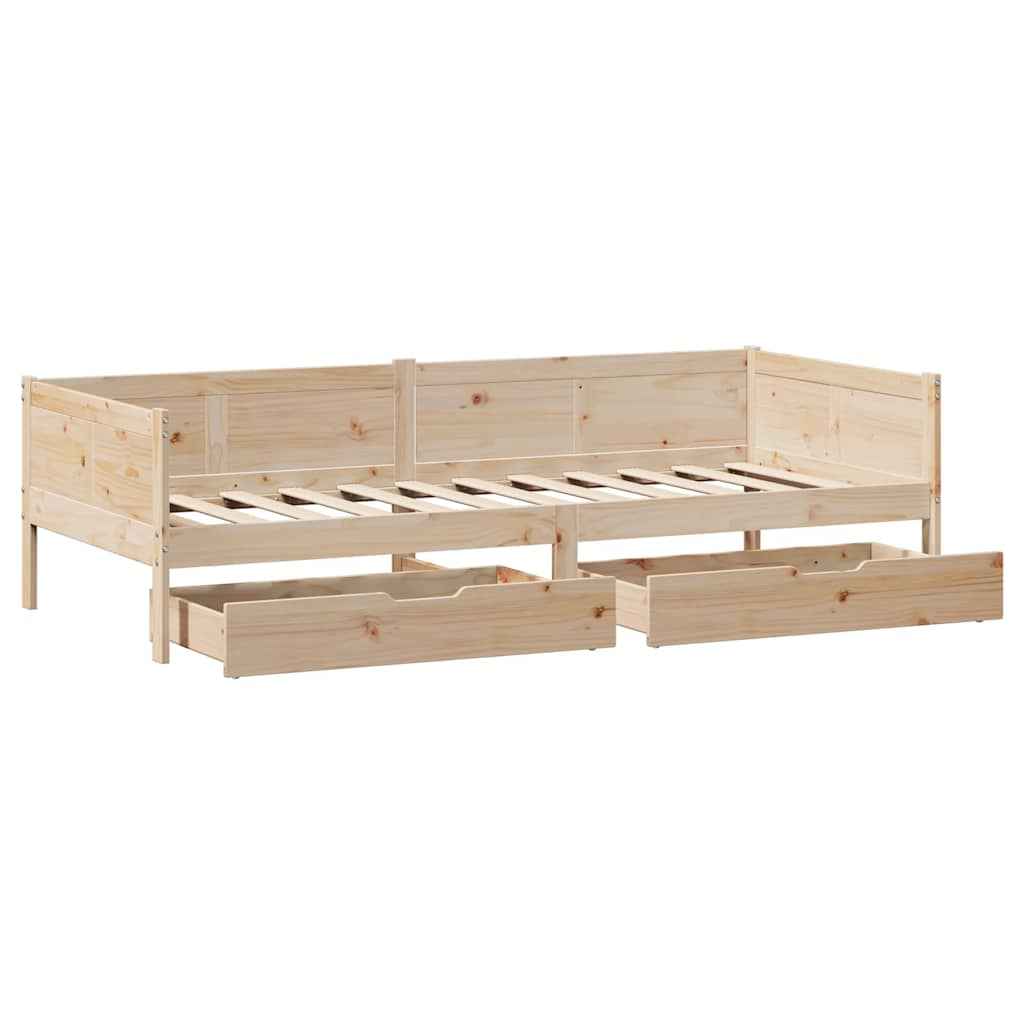 Dagseng med skuffer 80x200 cm heltre furu