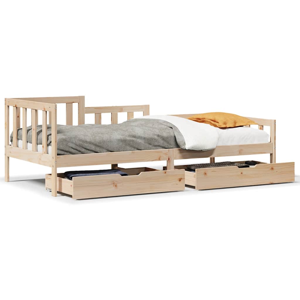 Dagseng med skuffer 90x200 cm heltre furu
