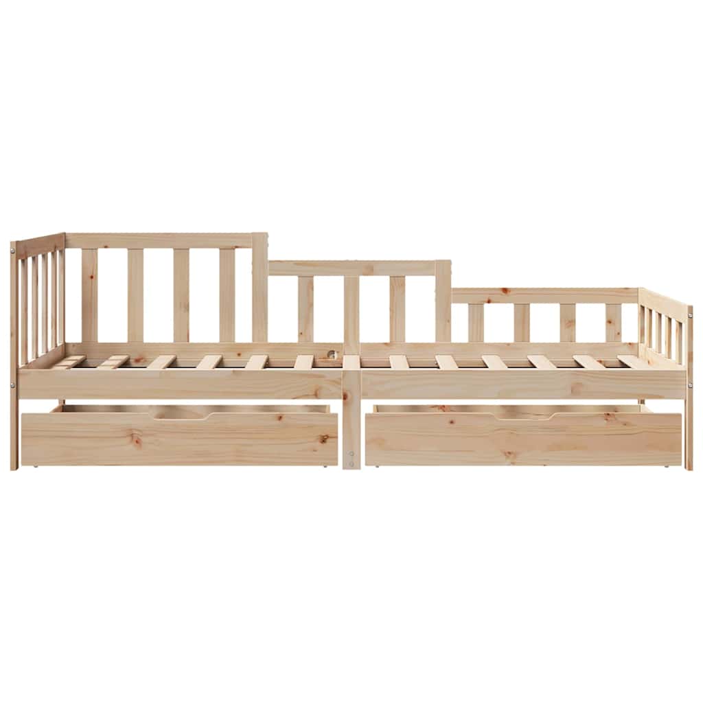 Dagseng med skuffer 90x200 cm heltre furu