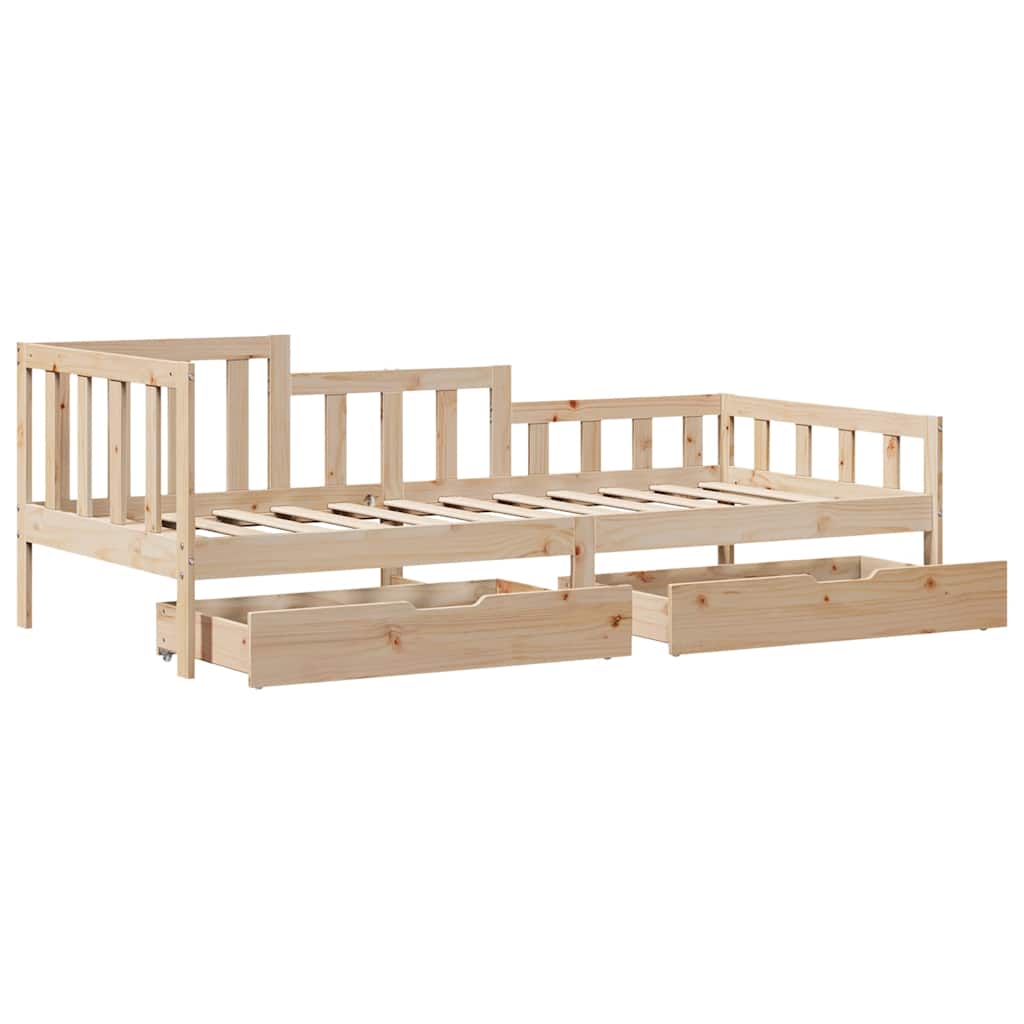 Dagseng med skuffer 90x200 cm heltre furu