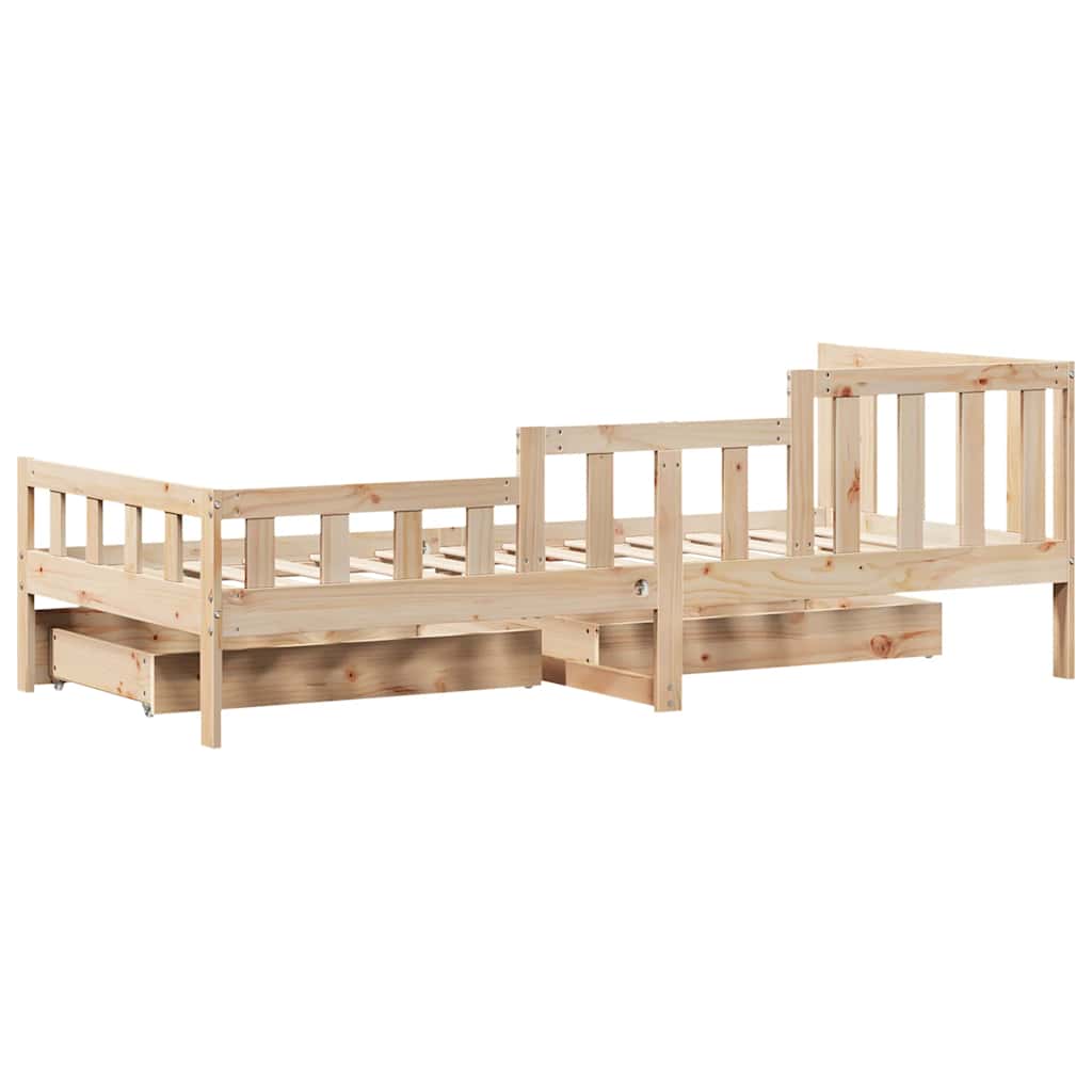 Dagseng med skuffer 80x200 cm heltre furu