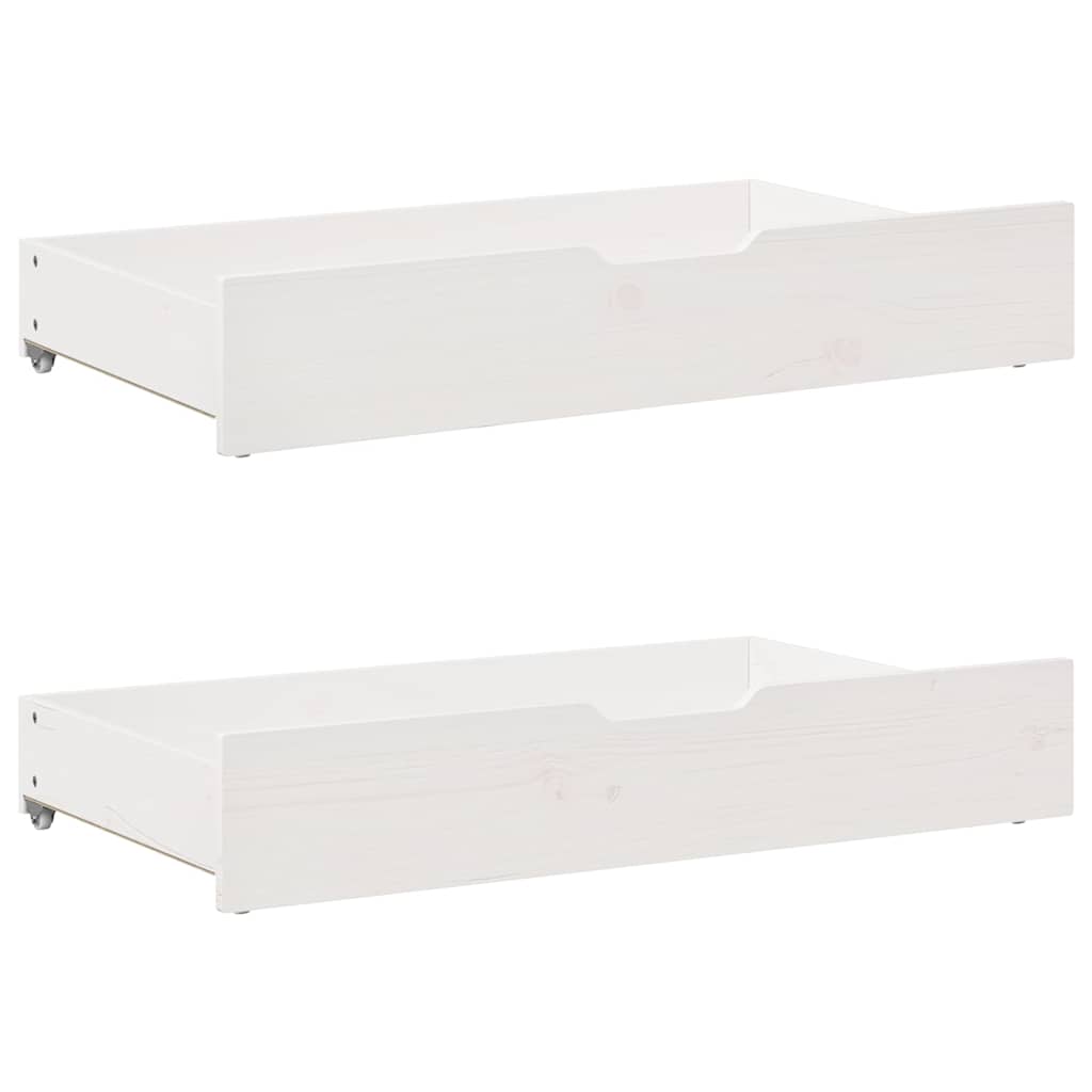Dagseng med skuffer hvit 80x200 cm heltre furu