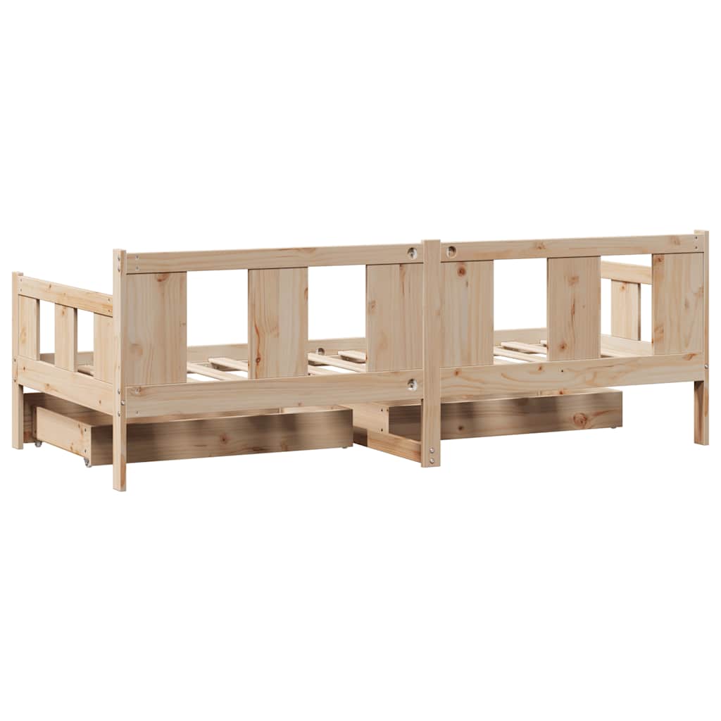 Dagseng med skuffer 90x200 cm heltre furu