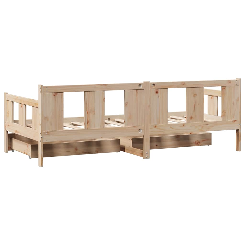 Dagseng med skuffer 80x200 cm heltre furu