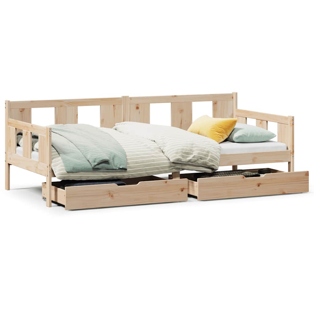 Dagseng med skuffer 90x190 cm heltre furu