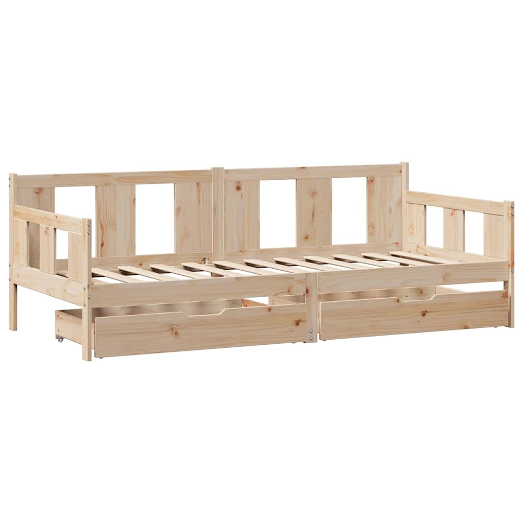 Dagseng med skuffer 90x190 cm heltre furu