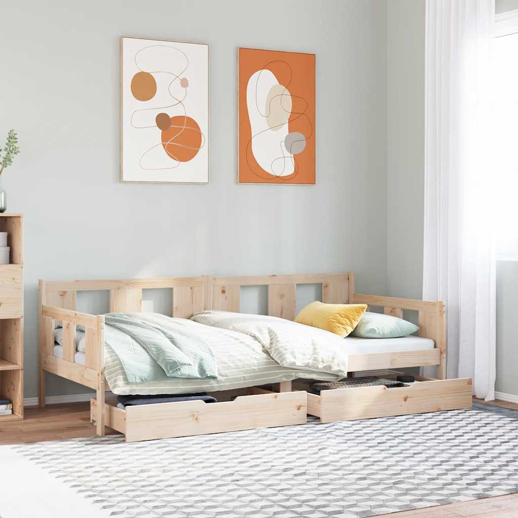Dagseng med skuffer 90x190 cm heltre furu
