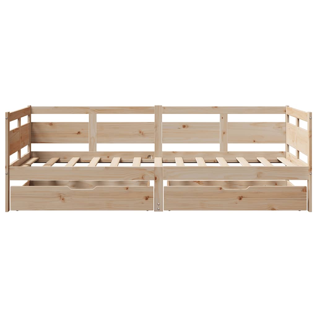 Dagseng med skuffer 80x200 cm heltre furu