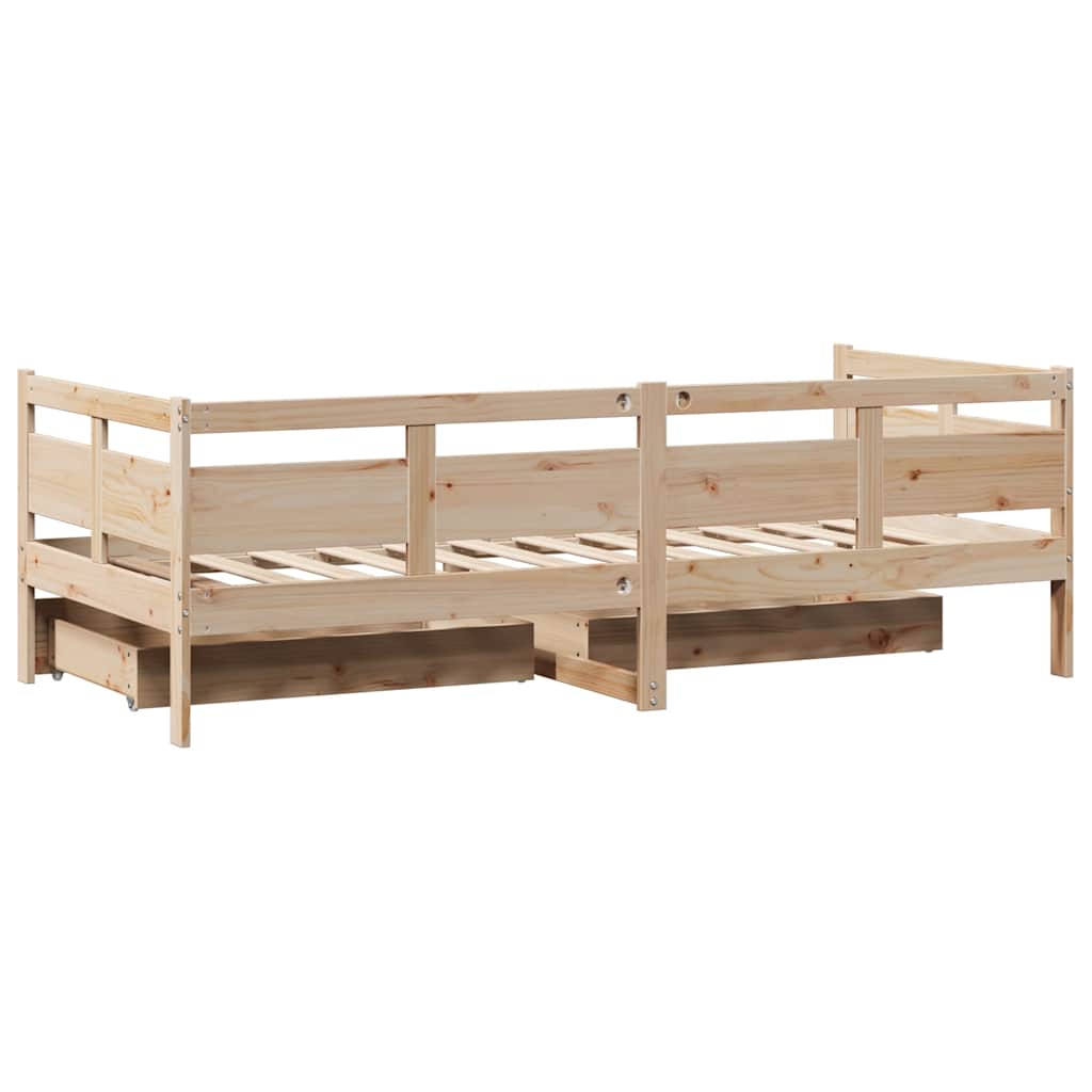 Dagseng med skuffer 80x200 cm heltre furu