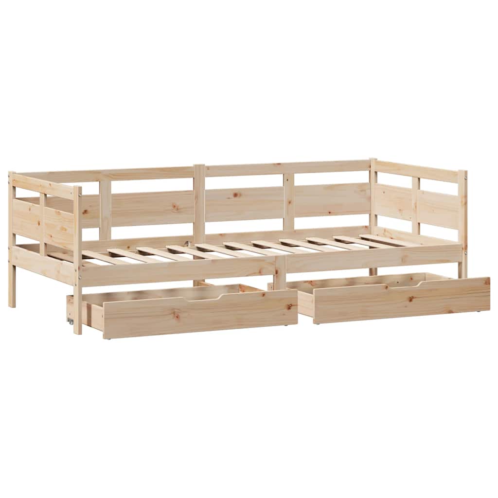 Dagseng med skuffer 80x200 cm heltre furu