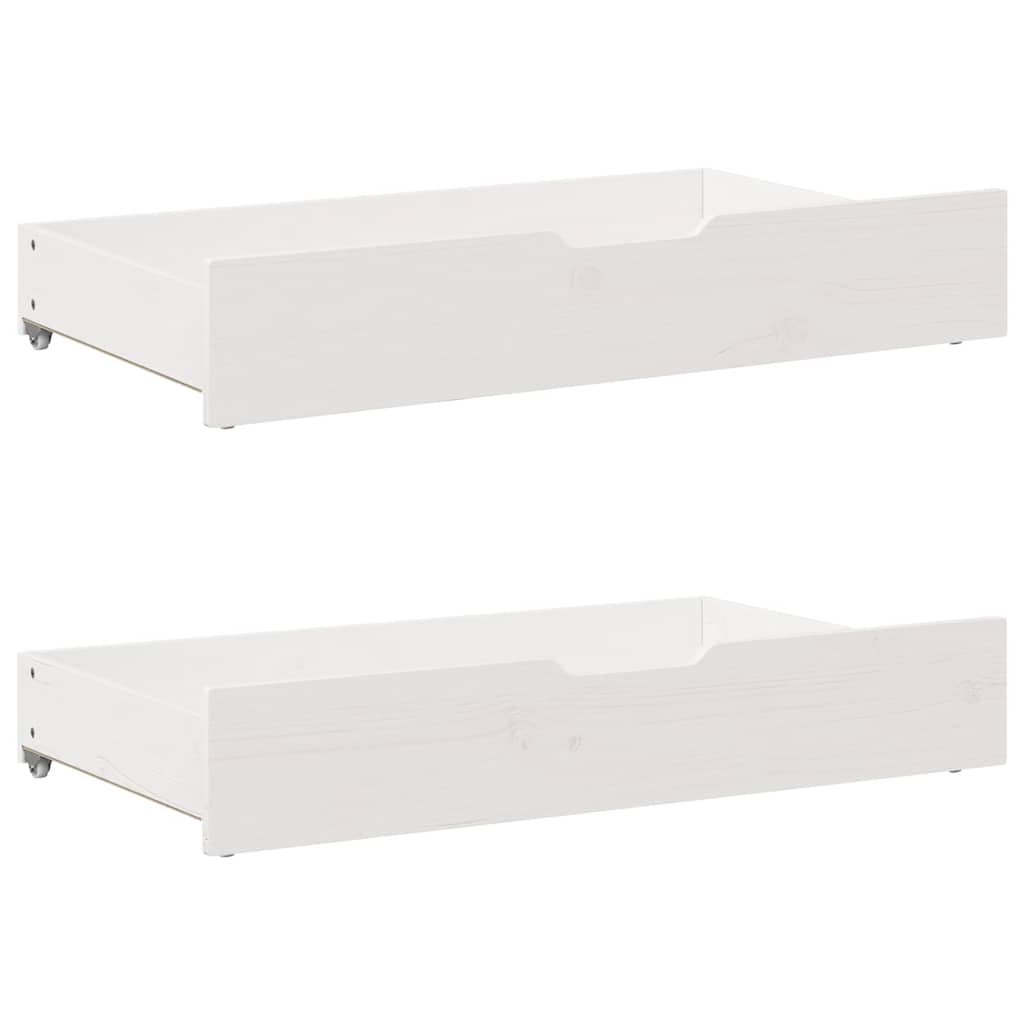 Dagseng med skuffer hvit 80x200 cm heltre furu