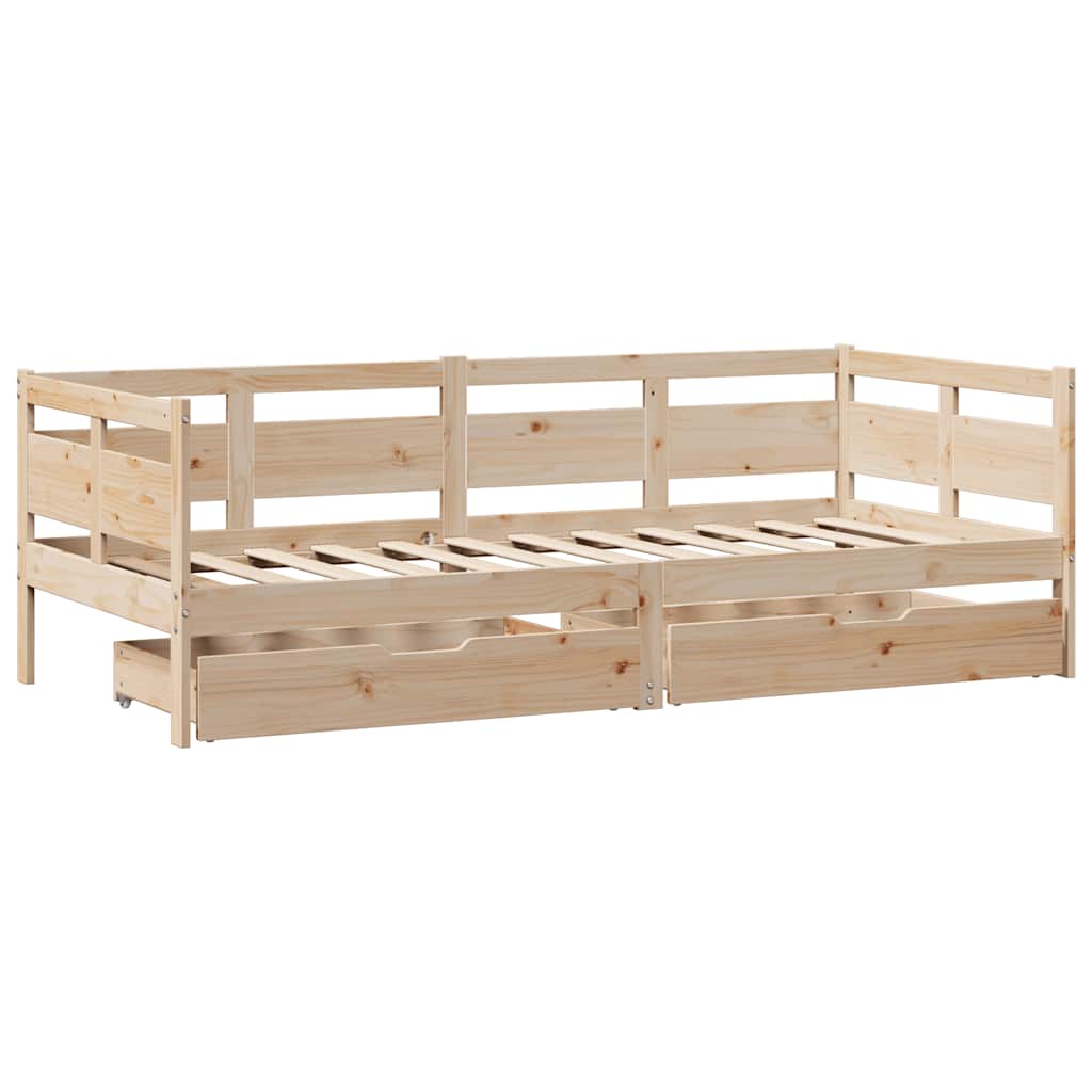 Dagseng med skuffer 90x190 cm heltre furu