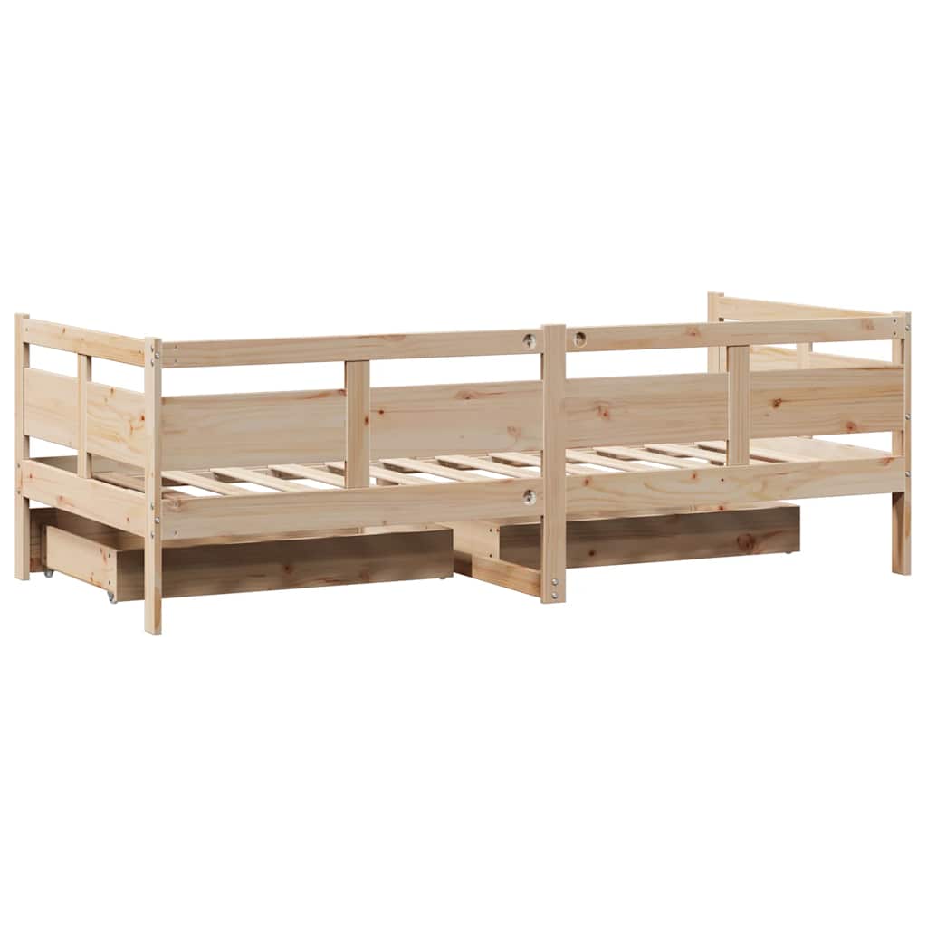 Dagseng med skuffer 90x190 cm heltre furu