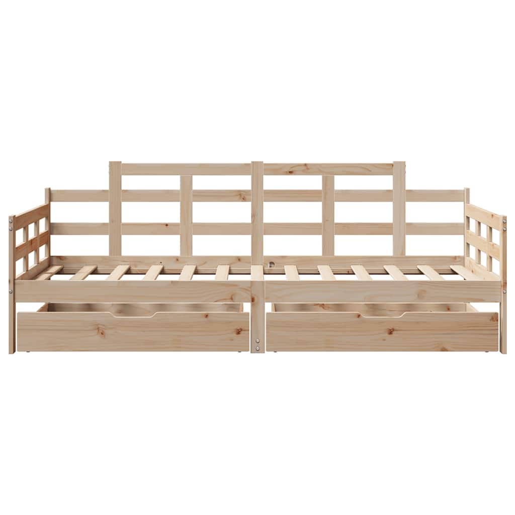 Dagseng med skuffer 90x200 cm heltre furu