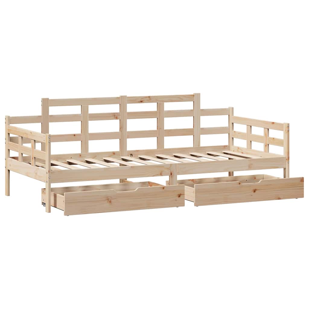 Dagseng med skuffer 90x200 cm heltre furu