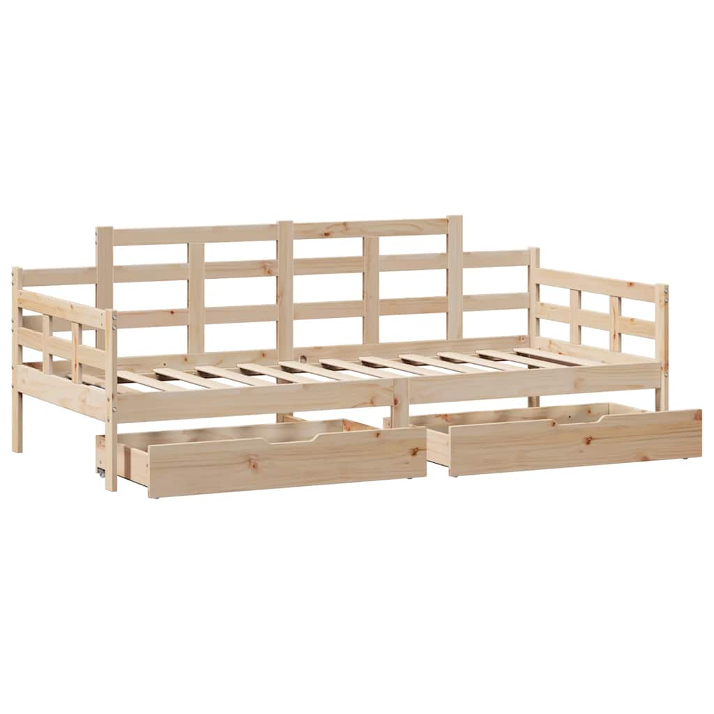 Dagseng med skuffer 90x190 cm heltre furu
