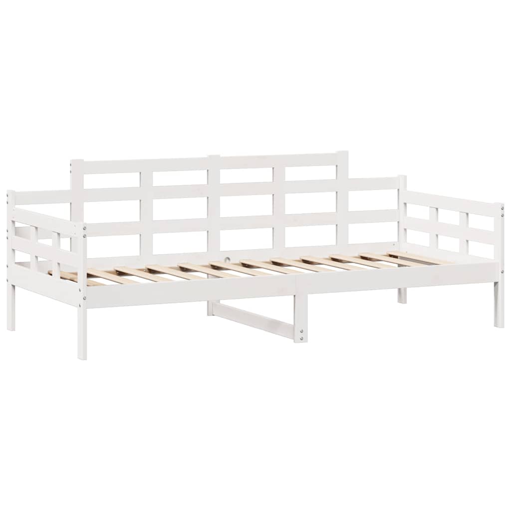Dagseng med skuffer hvit 90x190 cm heltre furu