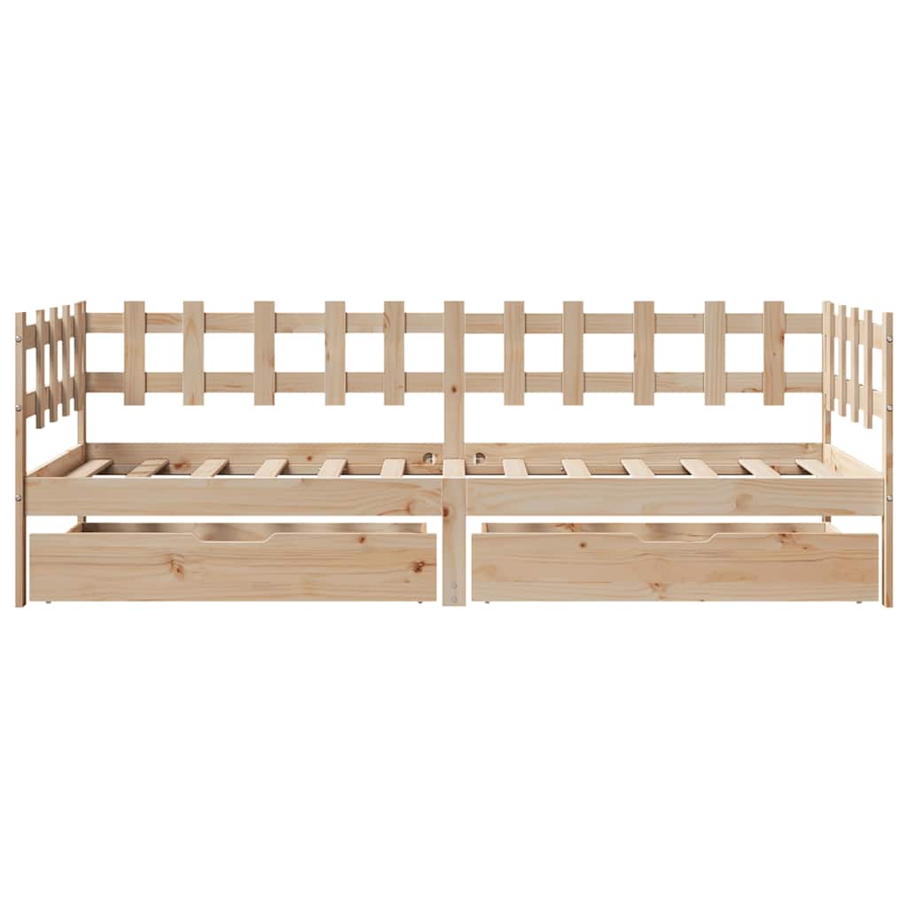 Dagseng med skuffer 80x200 cm heltre furu