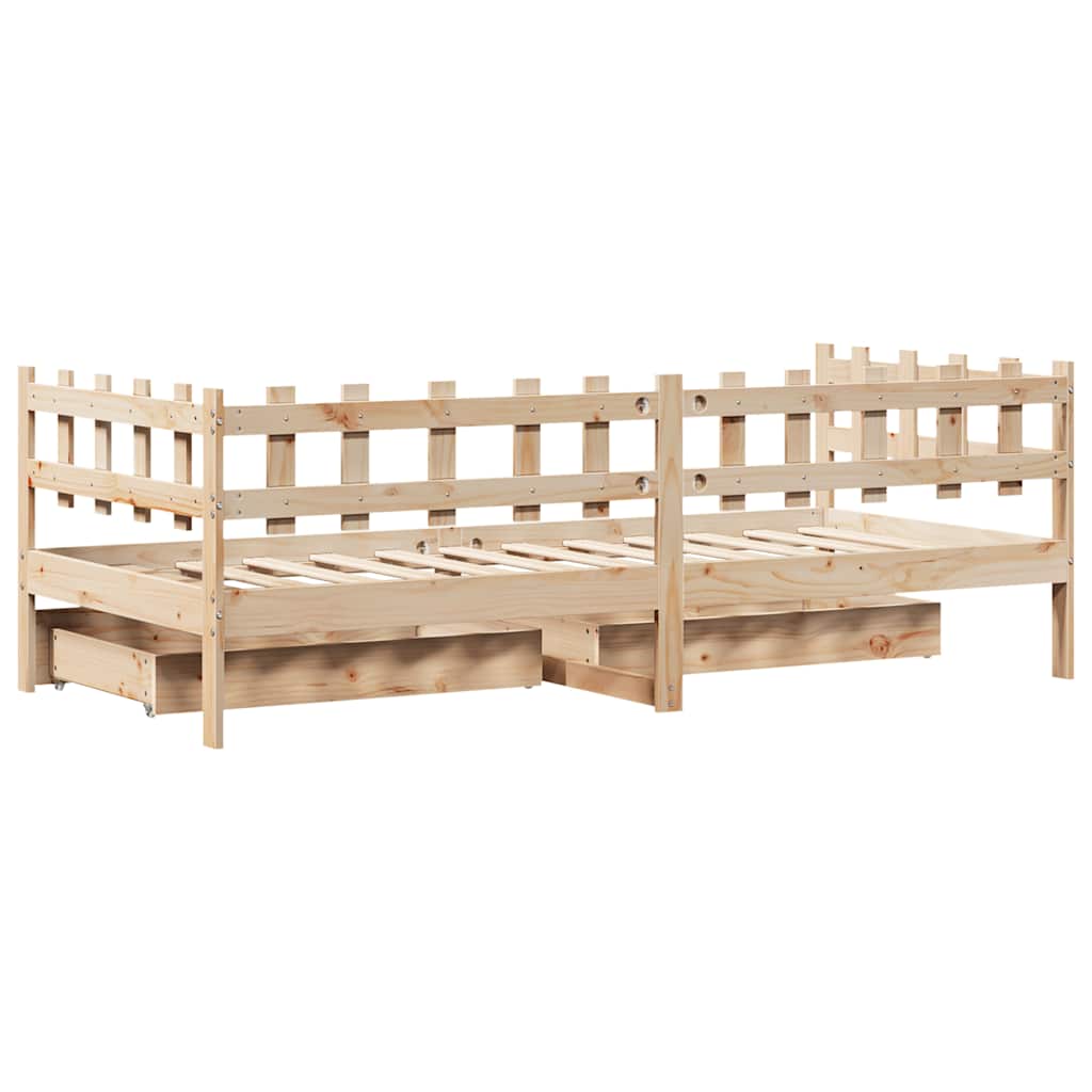 Dagseng med skuffer 80x200 cm heltre furu