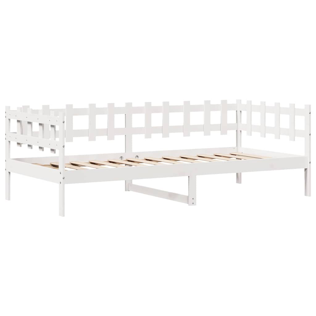 Dagseng med skuffer hvit 80x200 cm heltre furu