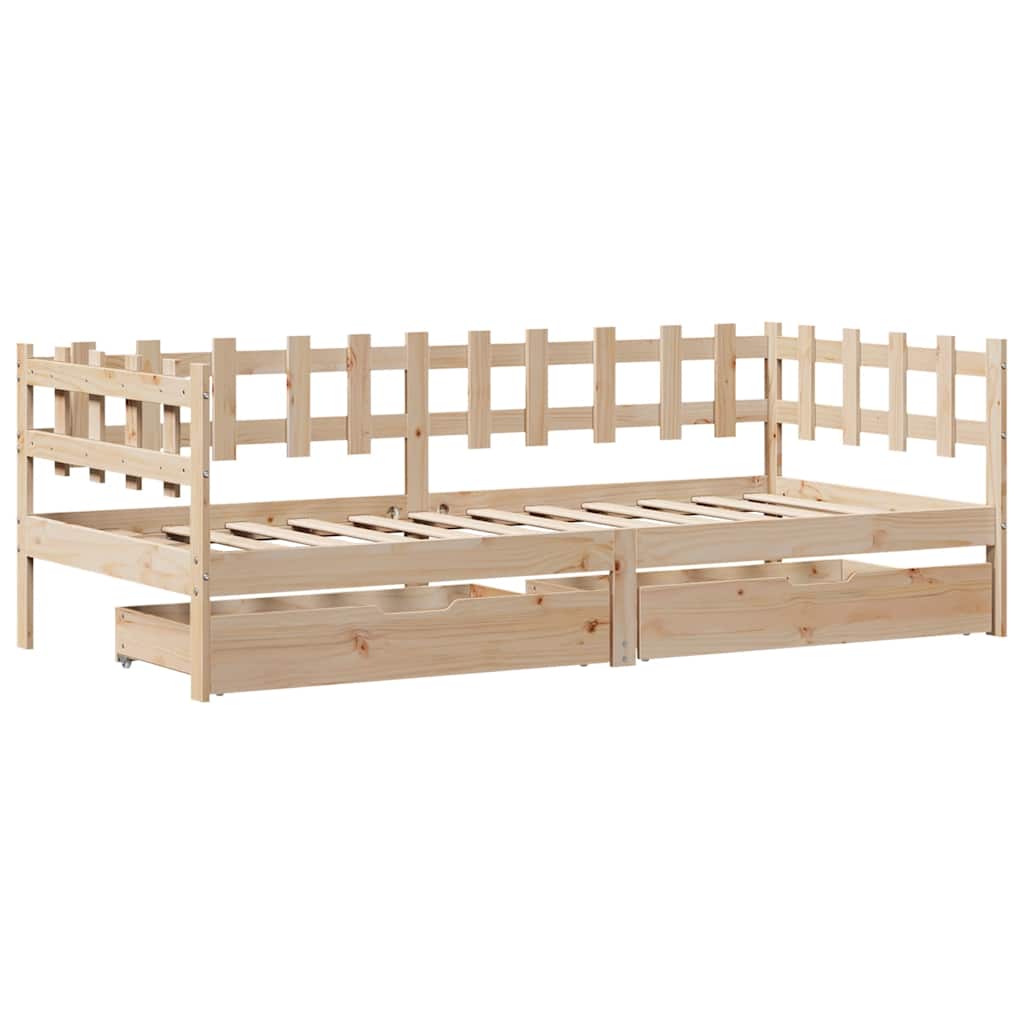 Dagseng med skuffer 90x190 cm heltre furu