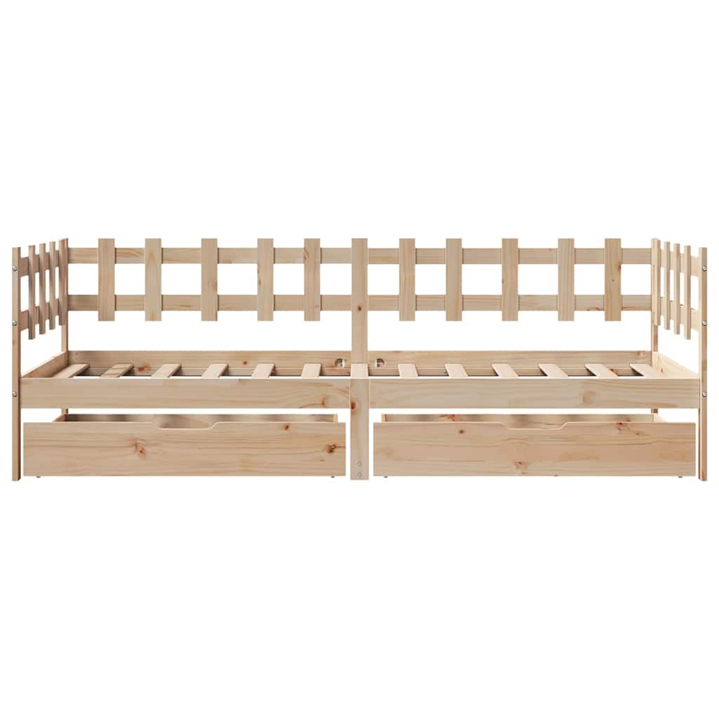 Dagseng med skuffer 90x190 cm heltre furu
