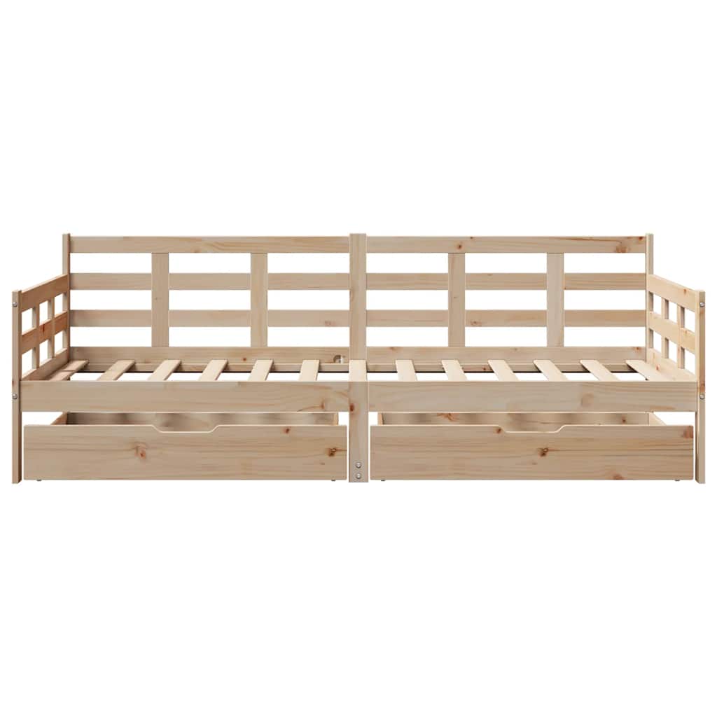 Dagseng med skuffer 90x200 cm heltre furu
