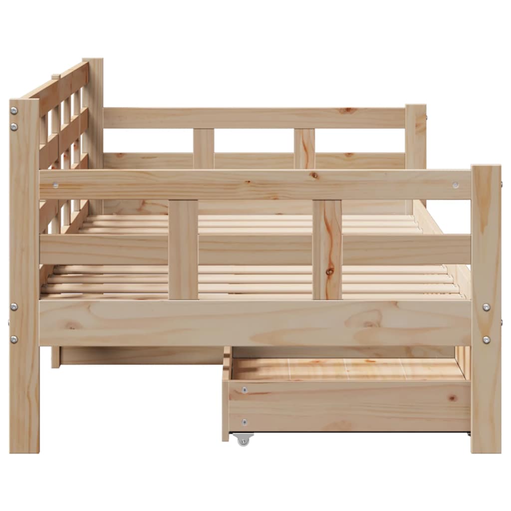 Dagseng med skuffer 90x200 cm heltre furu