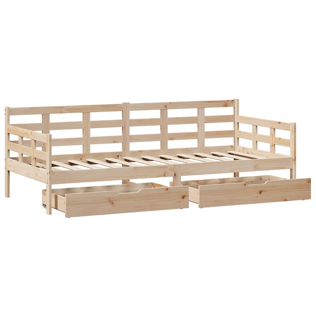 Dagseng med skuffer 90x200 cm heltre furu
