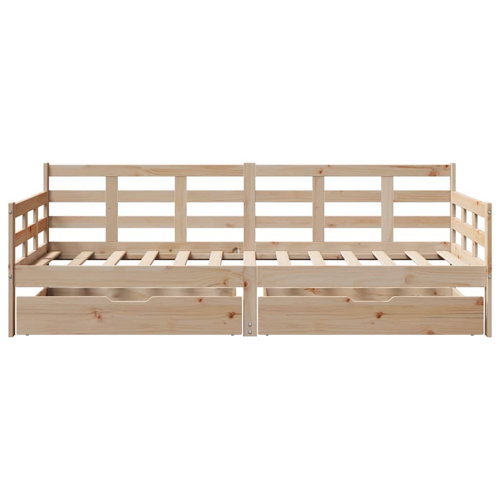 Dagseng med skuffer 80x200 cm heltre furu