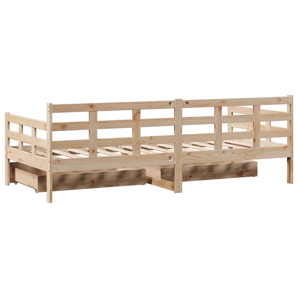 Dagseng med skuffer 80x200 cm heltre furu