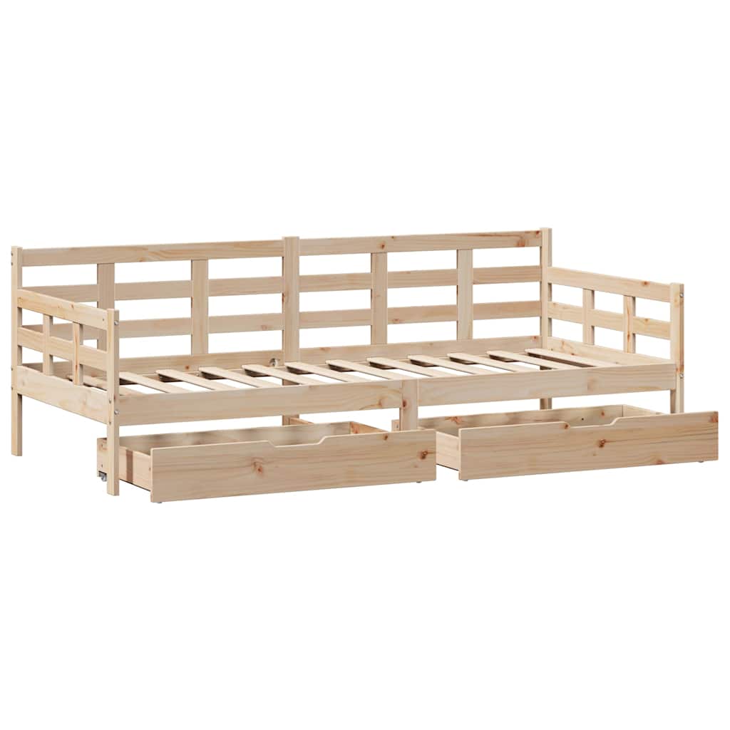 Dagseng med skuffer 80x200 cm heltre furu