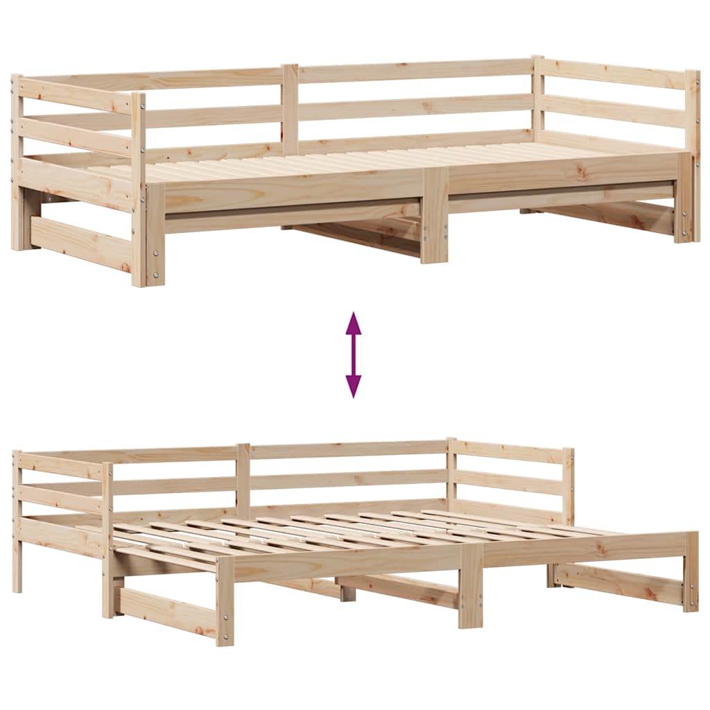 Dagseng med skuffer 90x200 cm heltre furu