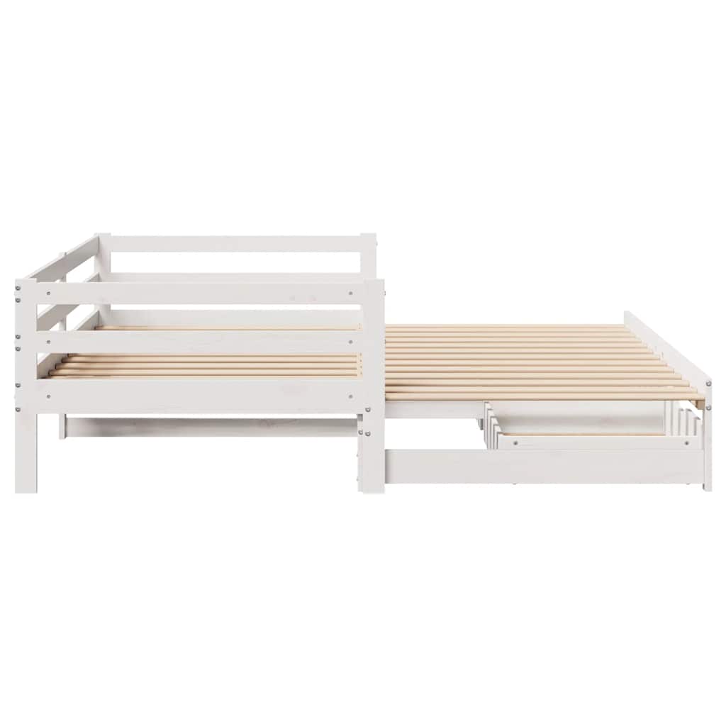 Dagseng med skuffer hvit 90x200 cm heltre furu