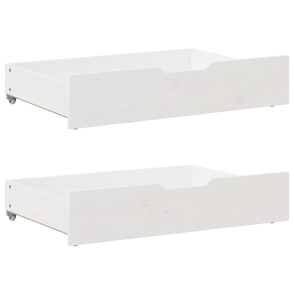Dagseng med skuffer hvit 90x200 cm heltre furu