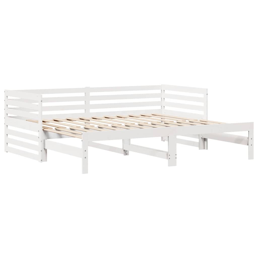 Dagseng med skuffer hvit 90x200 cm heltre furu